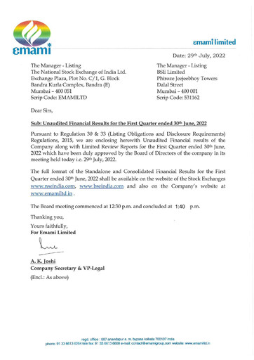 Thumbnail Emami Quarterly Report 2022-q1