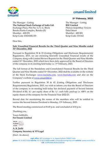 Thumbnail Emami Quarterly Report 2022-q3