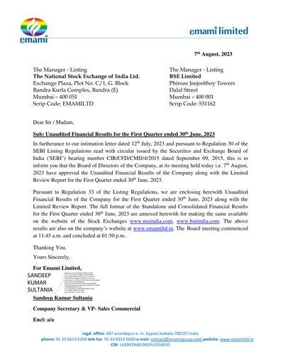 Thumbnail Emami Quarterly Report 2023-q1