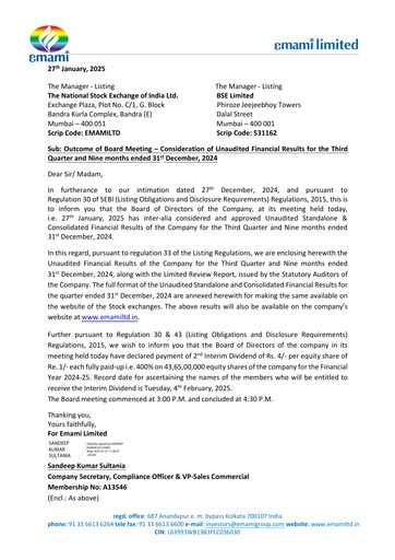 Thumbnail Emami Quarterly Report 2024-q3