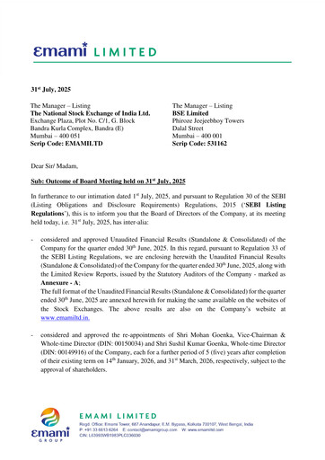 Thumbnail Emami Quarterly Report 2025-q1