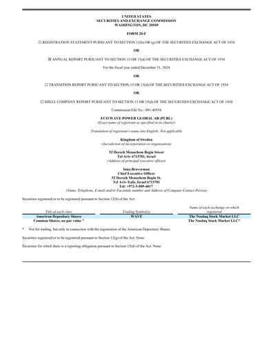 Miniature Eco Wave Power Global Rapport annuel 2024