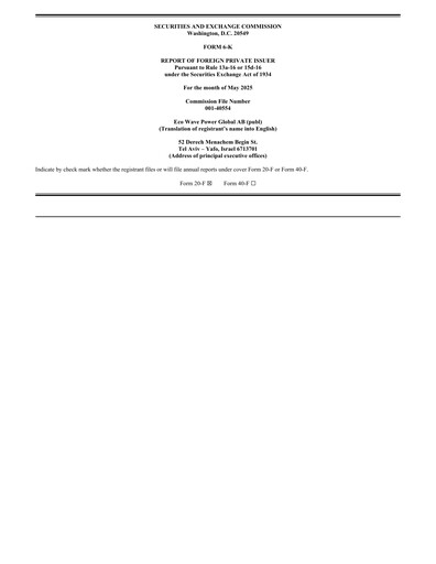 Thumbnail Eco Wave Power Global Financial Report 2025-q1