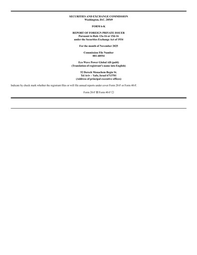 Thumbnail Eco Wave Power Global Financial Report 2025-q3