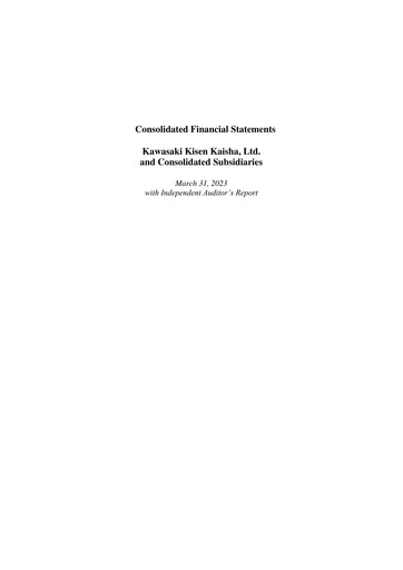 Thumbnail “K” Line
 Financial Statement fy2023
