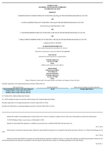 Thumbnail Alarum Technologies Annual Report 2025