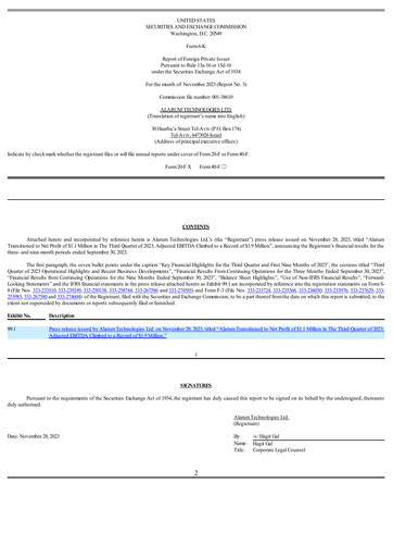 Thumbnail Alarum Technologies Quarterly Report 2023-q3