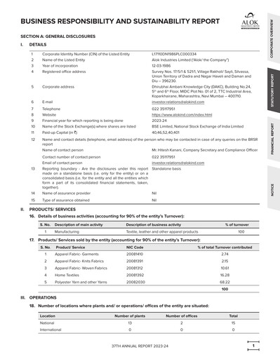 Thumbnail Alok Industries Sustainability Report 2023-2024