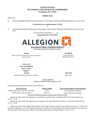 Thumbnail Allegion
 Annual Report 2025