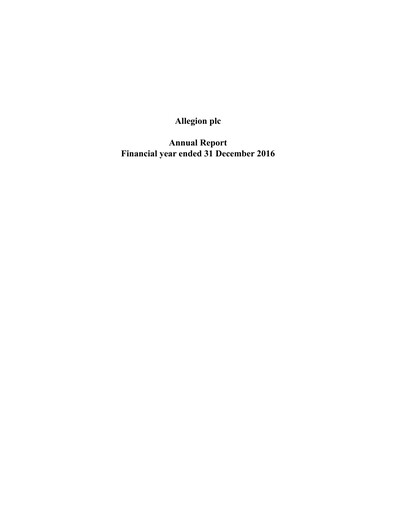 Thumbnail Allegion
 Financial Statement 2016