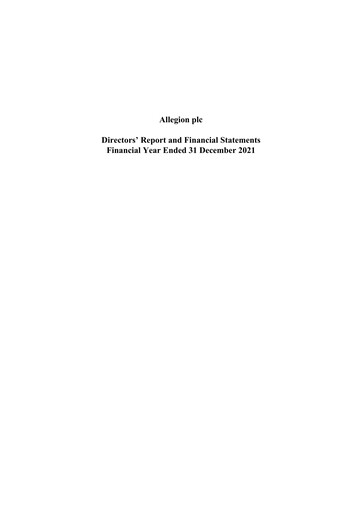 Thumbnail Allegion
 Financial Statement 2021