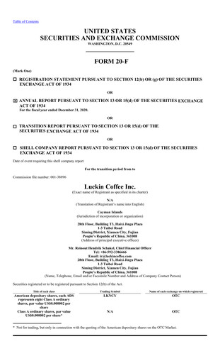 Thumbnail Luckin Coffee Annual Report 2020