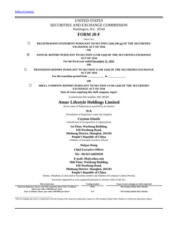 Vorschaubild Atour Lifestyle Jahresbericht 2022