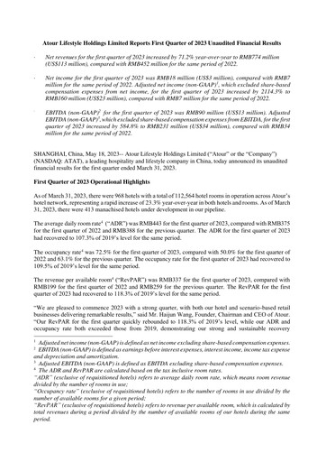 Thumbnail Atour Lifestyle Quarterly Report 2023-q1