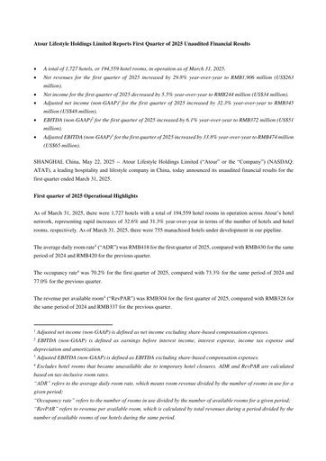 Thumbnail Atour Lifestyle Quarterly Report 2025-q1