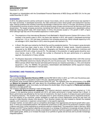 Thumbnail WEG ON Financial Statement 2014