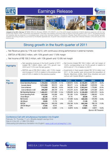Thumbnail WEG ON Quarterly Report 2011-q4