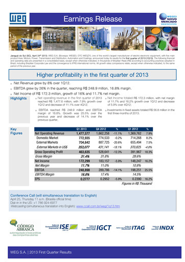 Thumbnail WEG ON Quarterly Report 2013-q1