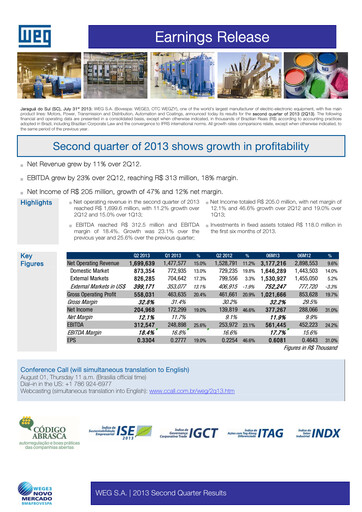 Thumbnail WEG ON Quarterly Report 2013-q2