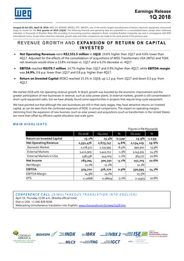 Thumbnail WEG ON Quarterly Report 2018-q1