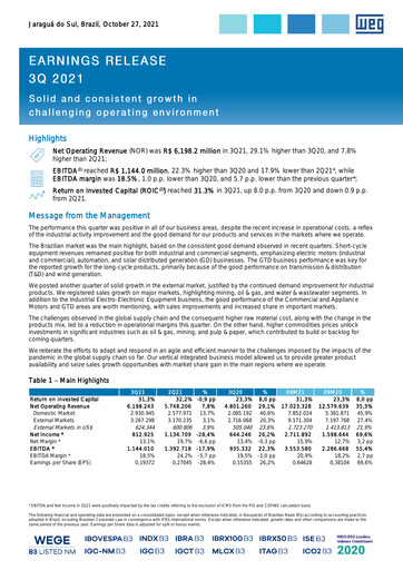 Thumbnail WEG ON Quarterly Report 2021-q3