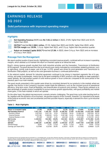 Thumbnail WEG ON Quarterly Report 2022-q3