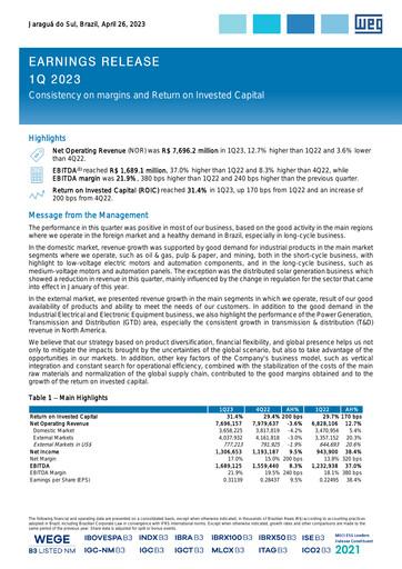 Thumbnail WEG ON Quarterly Report 2023-q1