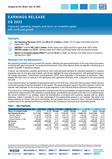Thumbnail WEG ON Quarterly Report 2023-q2