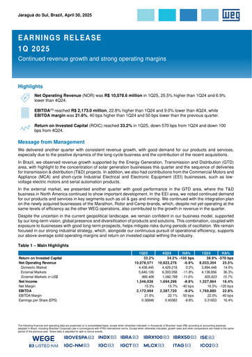 Thumbnail WEG ON Quarterly Report 2025-q1