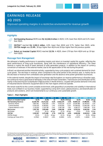 Thumbnail WEG ON Quarterly Report 2025-q4