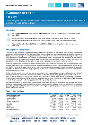 Thumbnail WEG ON Quarterly Report 2026-q1