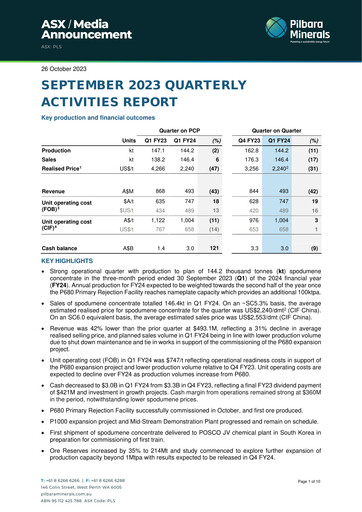 Thumbnail Pilbara Minerals Quarterly Report 2024-q1