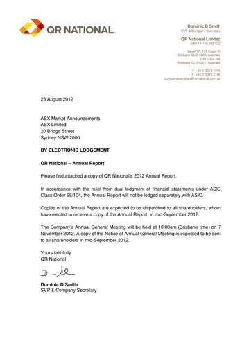 Thumbnail Aurizon Holdings Annual Report 2011-2012