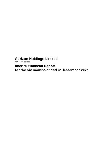 Vorschaubild Aurizon Holdings Halbjahresbericht 2021-2022