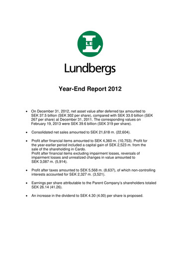 Vorschaubild Lundbergföretagen Finanzbericht 2012