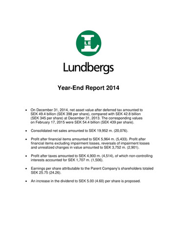 Vorschaubild Lundbergföretagen Finanzbericht 2014