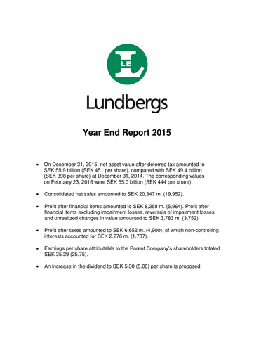Vorschaubild Lundbergföretagen Finanzbericht 2015