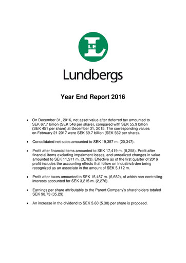 Vorschaubild Lundbergföretagen Finanzbericht 2016