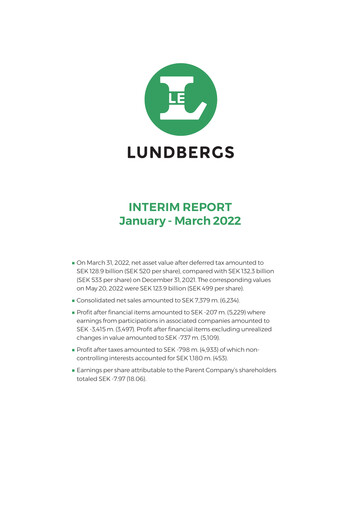 Thumbnail Lundbergföretagen Quarterly Report 2022-q1
