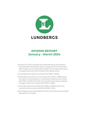 Thumbnail Lundbergföretagen Quarterly Report 2024-q1