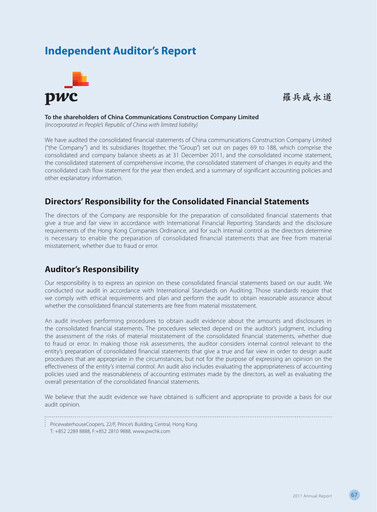 Thumbnail China Communications Construction Financial Statement 2011