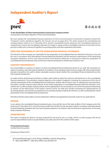 Thumbnail China Communications Construction Financial Statement 2013