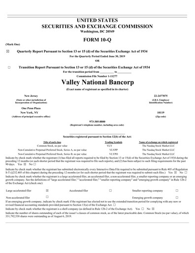 Vorschaubild Valley Bank Quartalsbericht 2019-q2