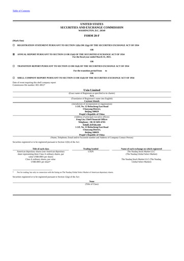 Thumbnail Uxin Limited Annual Report 2021