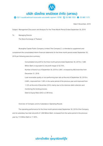 Thumbnail Muangthai Capital Quarterly Report 2019-q3