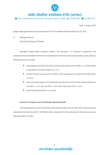 Thumbnail Muangthai Capital Quarterly Report 2020-q2