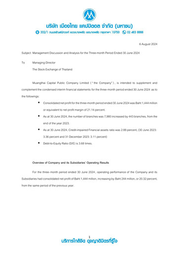 Thumbnail Muangthai Capital Quarterly Report 2024-q2