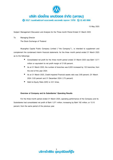 Thumbnail Muangthai Capital Quarterly Report 2025-q1