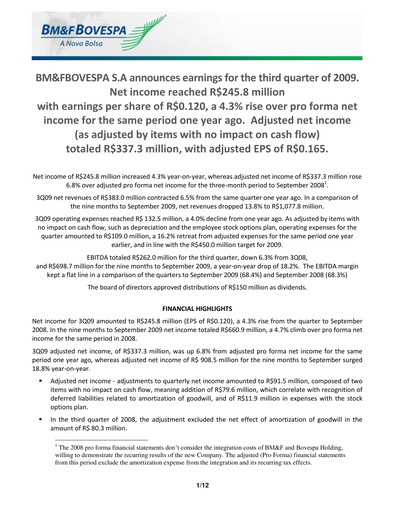 Thumbnail B3 Quarterly Report 2009-q3