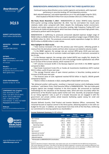 Thumbnail B3 Quarterly Report 2013-q3